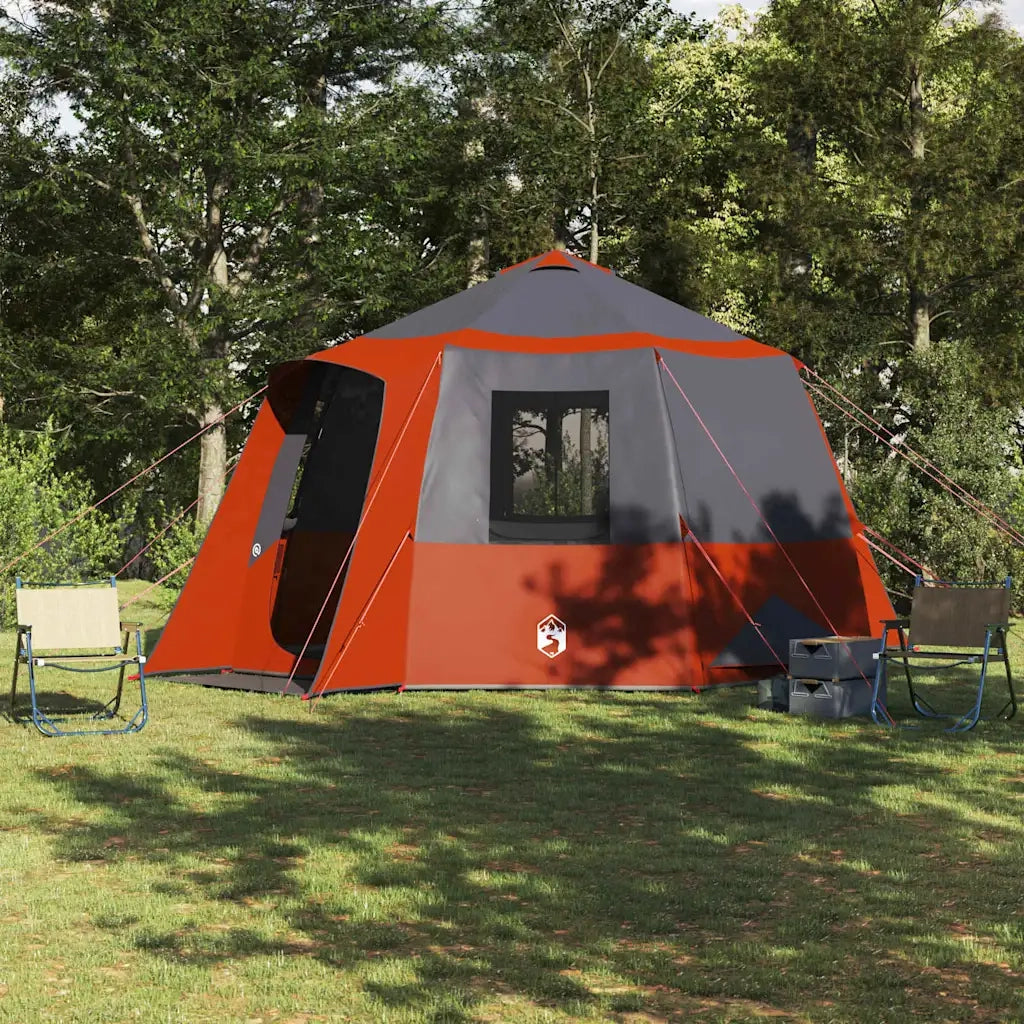 Tenda da campeggio per 12 persone con tetto Grigio e arancione