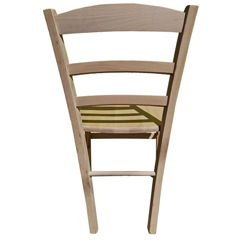 SEDIA IN LEGNO COLORE GREZZO 44X42X87 CM CM MODELLO PAESANA CON SEDUTA COMPATTA IN LEGNO MASSELLO SCHIENALE ALTO - 2PZ