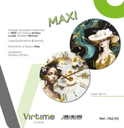 1 Pezzo Orologio da Parete in Lagno MDF Maxi Woman 58 cm 2 Decori