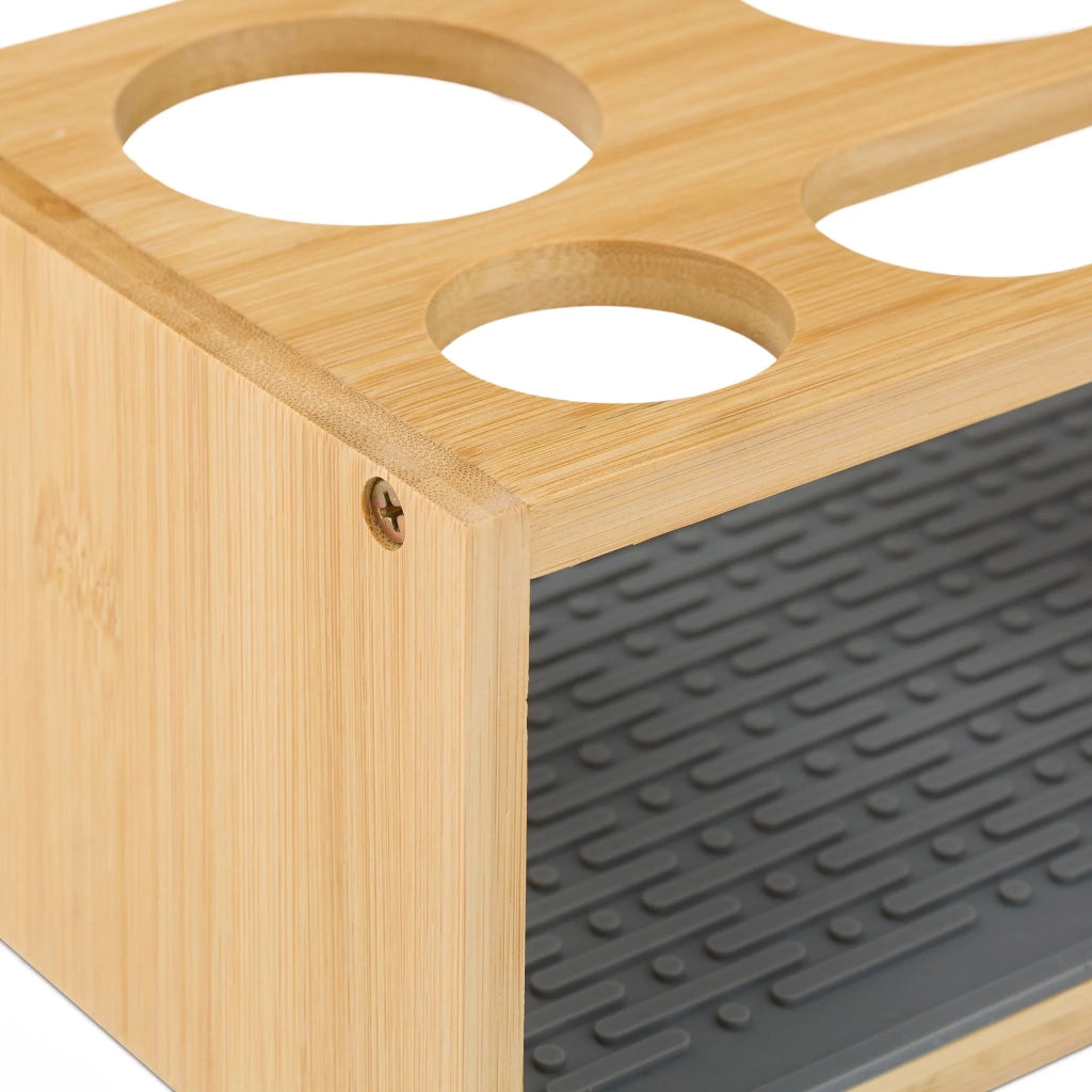 Set di 3 pratici portabottiglie da cucina scolapiatti in bambù naturale 13_0016151
