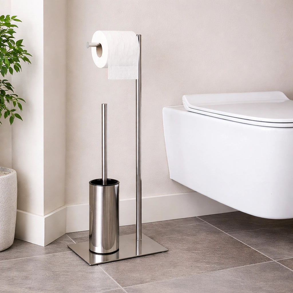 Piantana Porta Rotolo Portascopino Portarotolo Scopino Spazzolino Bagno 87750