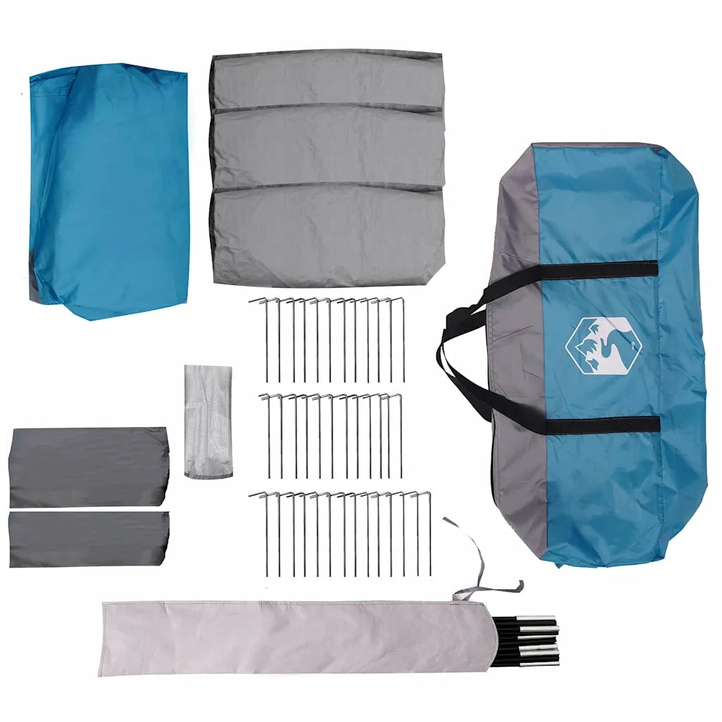 Tenda per famiglie 12 persone Blu e Grigio 760 x 645 x 230 cm