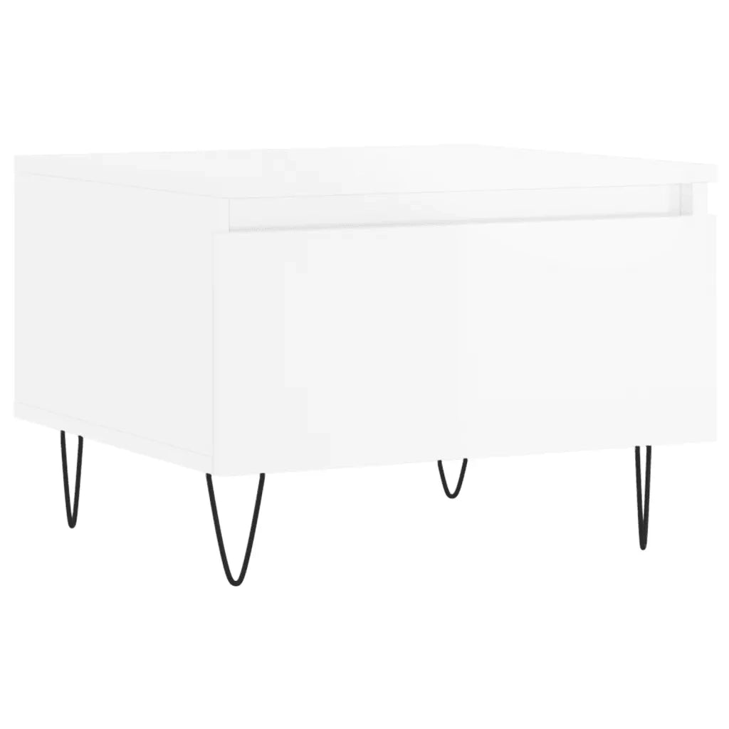Tavolini Salotto 2pz Bianco Lucido 50x46x35cm Legno Multistrato 830865
