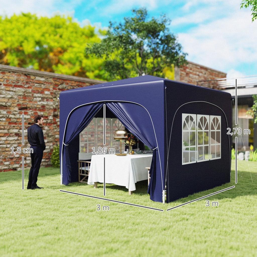 Gazebo da giardino pieghevole ¨C zephmum ¨C Grigio sabbia 3x3 m