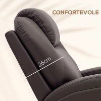 Poltrona Massaggiante Reclinabile con 8 Punti Massaggio e 5 Modalità, 84x92x109cm, Marrone Scuro