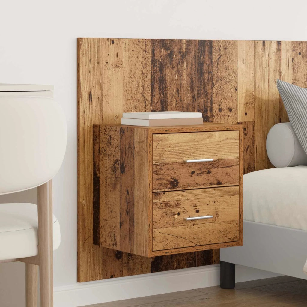 Testiera | Testata con Comodino 3 pcs Legno vecchio Legno multistrato