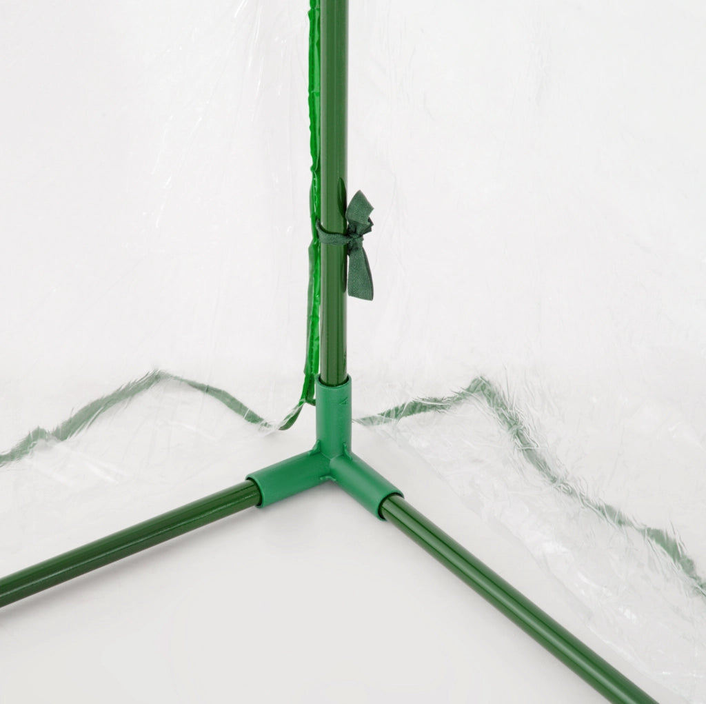 Serra da giardino con porta in acciaio e plastica verde 200 x 100 x 80 cm