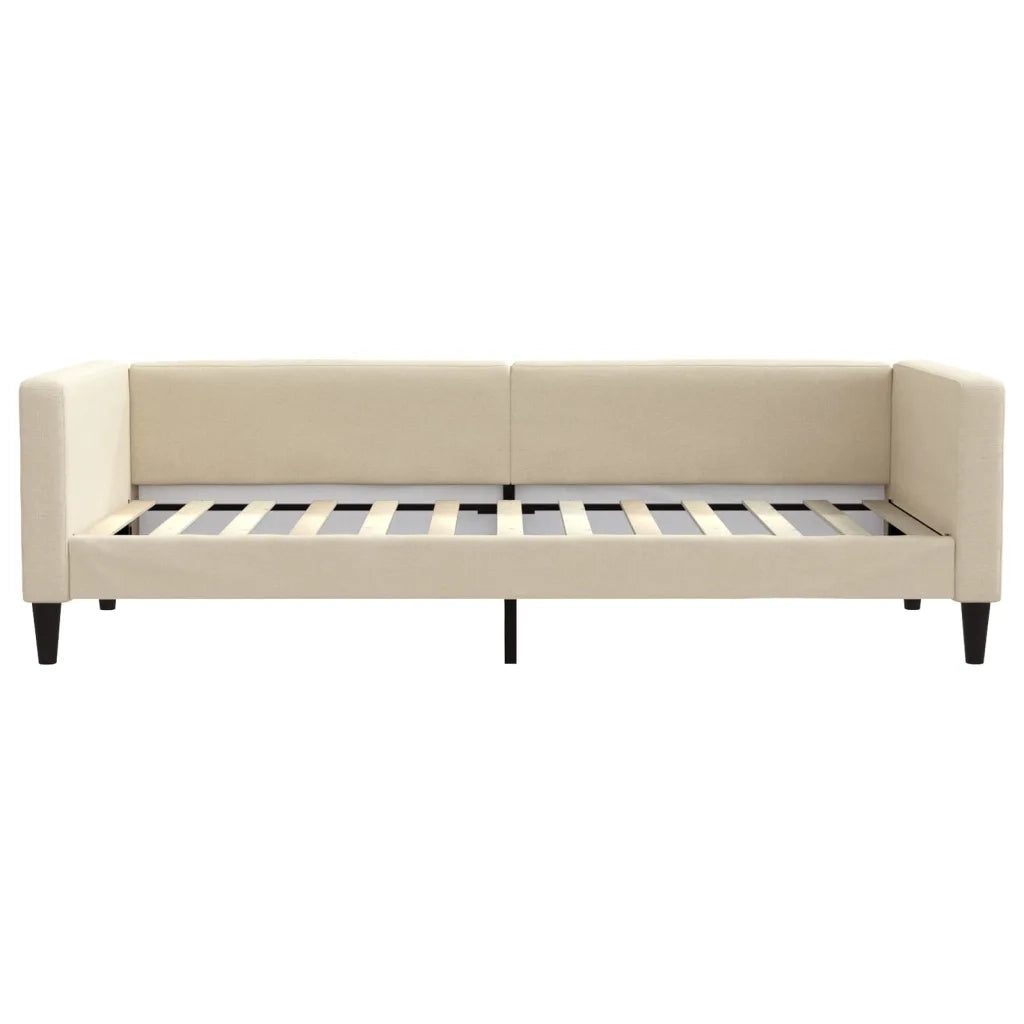 Divano Letto Estraibile con Cassetti-Sofa Letto-Daybed Crema 100x200cm in Tessuto 963632