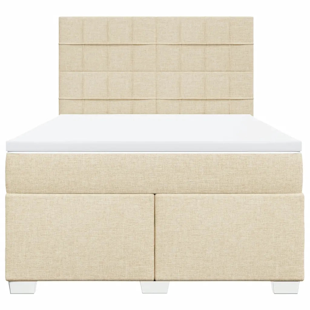 Giroletto a Molle con Materasso Crema 140x19 cm in Tessuto 3292788