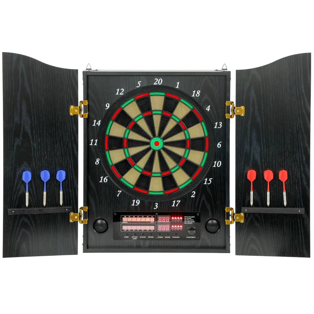 Bersaglio elettronico con freccette ¨C Zephmum ¨C 6 dardi punta morbida, 2 LED, 202 variazioni