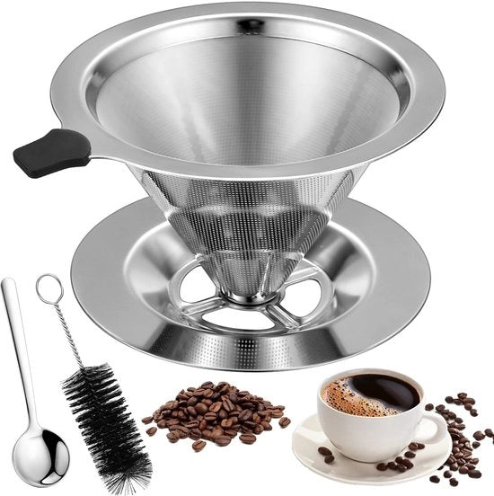 Filtro per caffè riciclabile in acciaio inossidabile - Filtro a doppia lastra per un caffè delizioso
