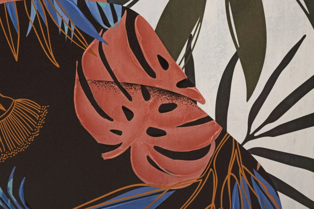 Stampa Dipinta Lady Jungle 2 80x2,8x120 cm in Legno e Tessuto