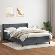 vidaXL Giroletto a Molle con Materasso Grigio Scuro 160x210 cm Velluto