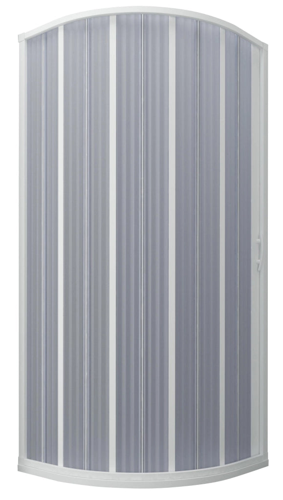 Box Doccia Semicircolare 100x100 cm 1 Anta a Soffietto in PVC Apertura Laterale H185 cm Dorini Bianco