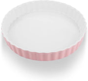 Quiche ceramica Ø25cm - Tazza rotonda per torte - Rosa - Forno ceramico - Ø26 x 26 cm - 4 cm profondo