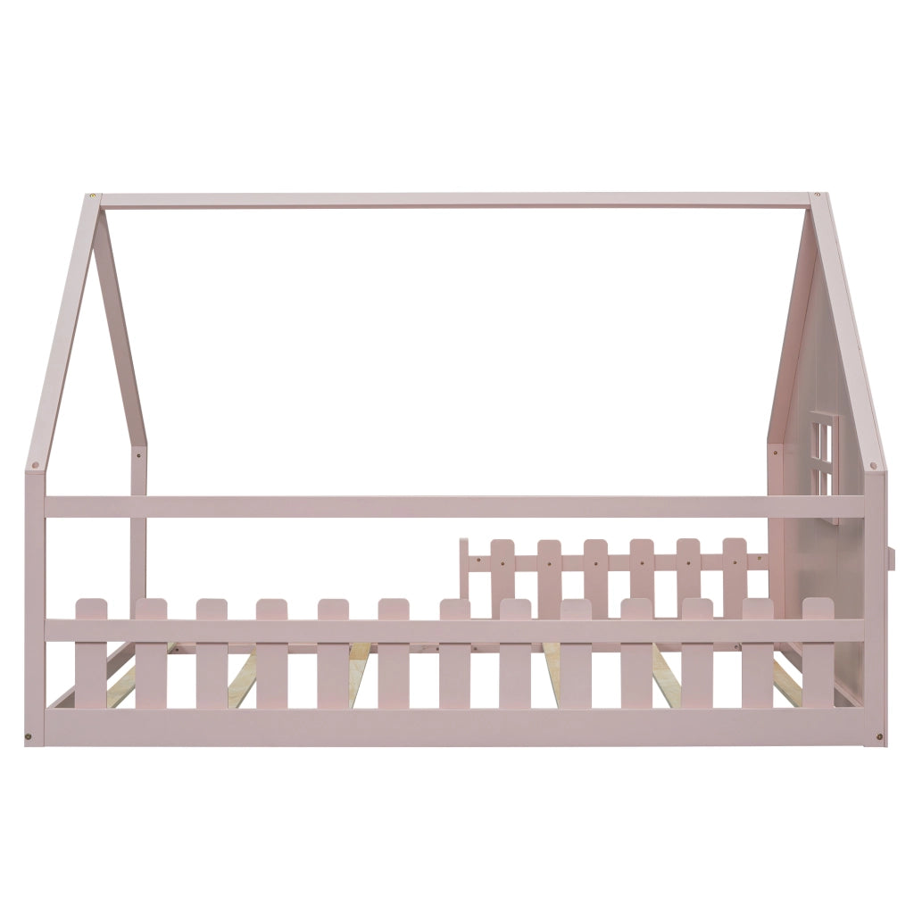 LETTO PER BAMBINI A CASETTA 140x200 cm Legno di pino Rosa