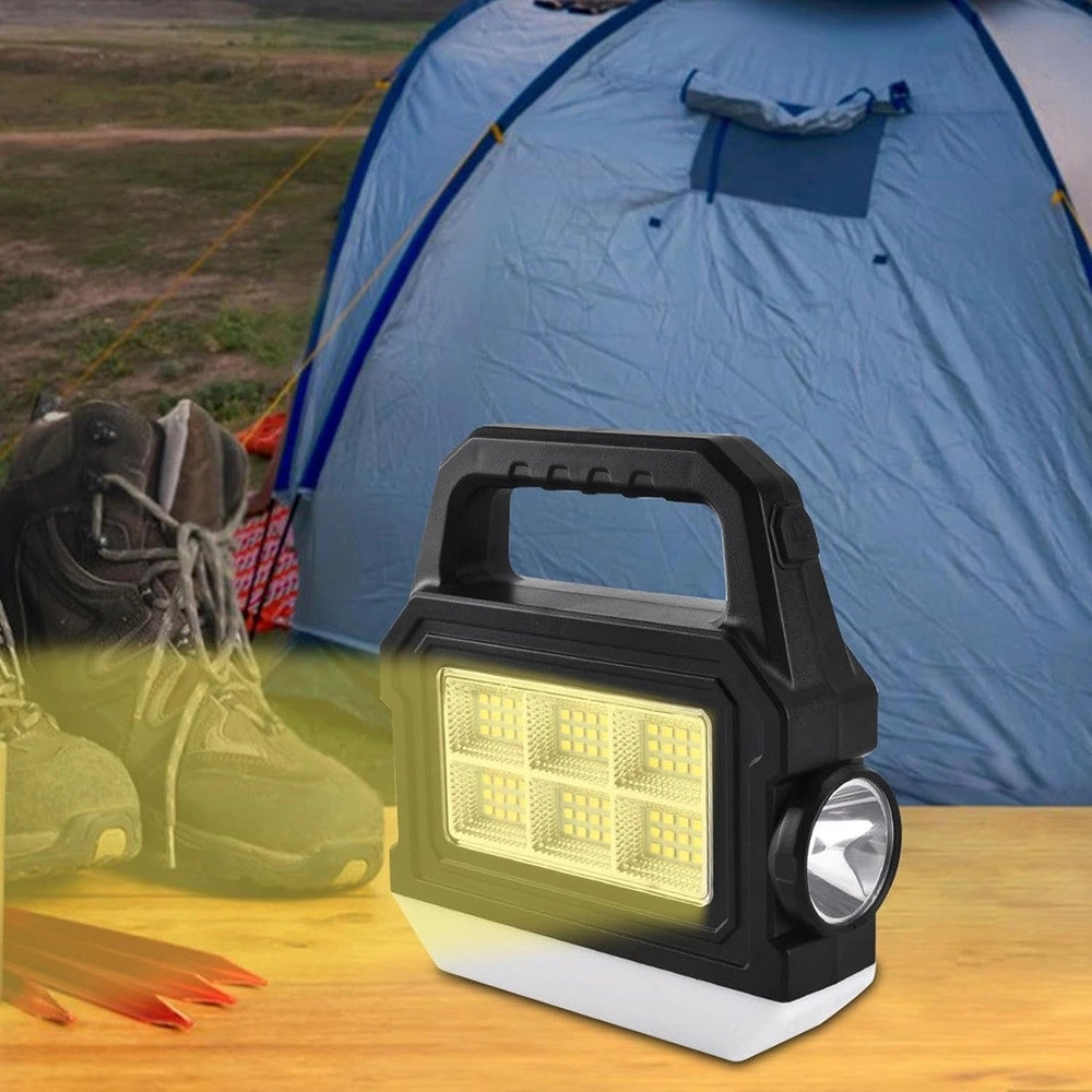 Trade Shop - Torcia Solare Portatile Lampada Ricaricabile Luce Per Pesca Emergenze Campeggio Caccia -