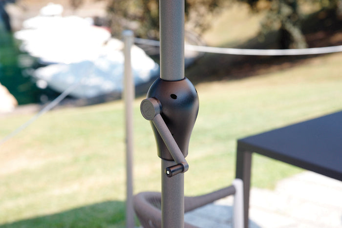 Ombrellone da Giardino Doppio 2x4m Palo Ø38 mm Antracite e Ecrù