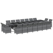 Set da pranzo da giardino da 19 pezzi con cuscini vimini grigio resina intrecciata 02_0014428