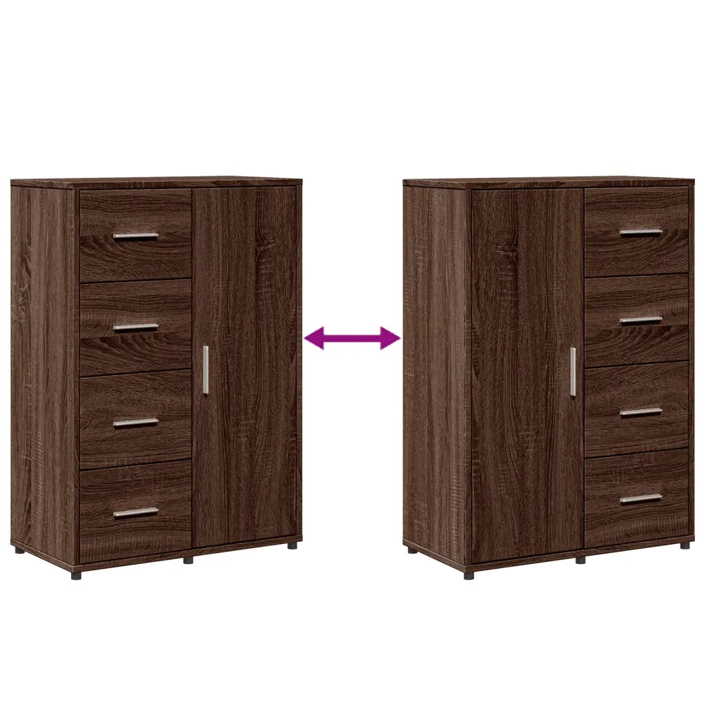 Credenza Rovere Marrone 60x31x84 cm in Legno Multistrato 840512