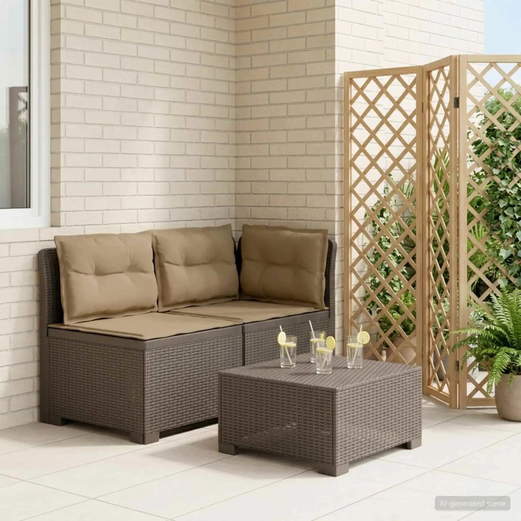 Divano da Giardino a 2 Posti con Cuscini Aspetto Rattan PP 8011954