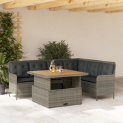 Set Divano da Giardino 2 pz con Cuscini Grigio in Polyrattan