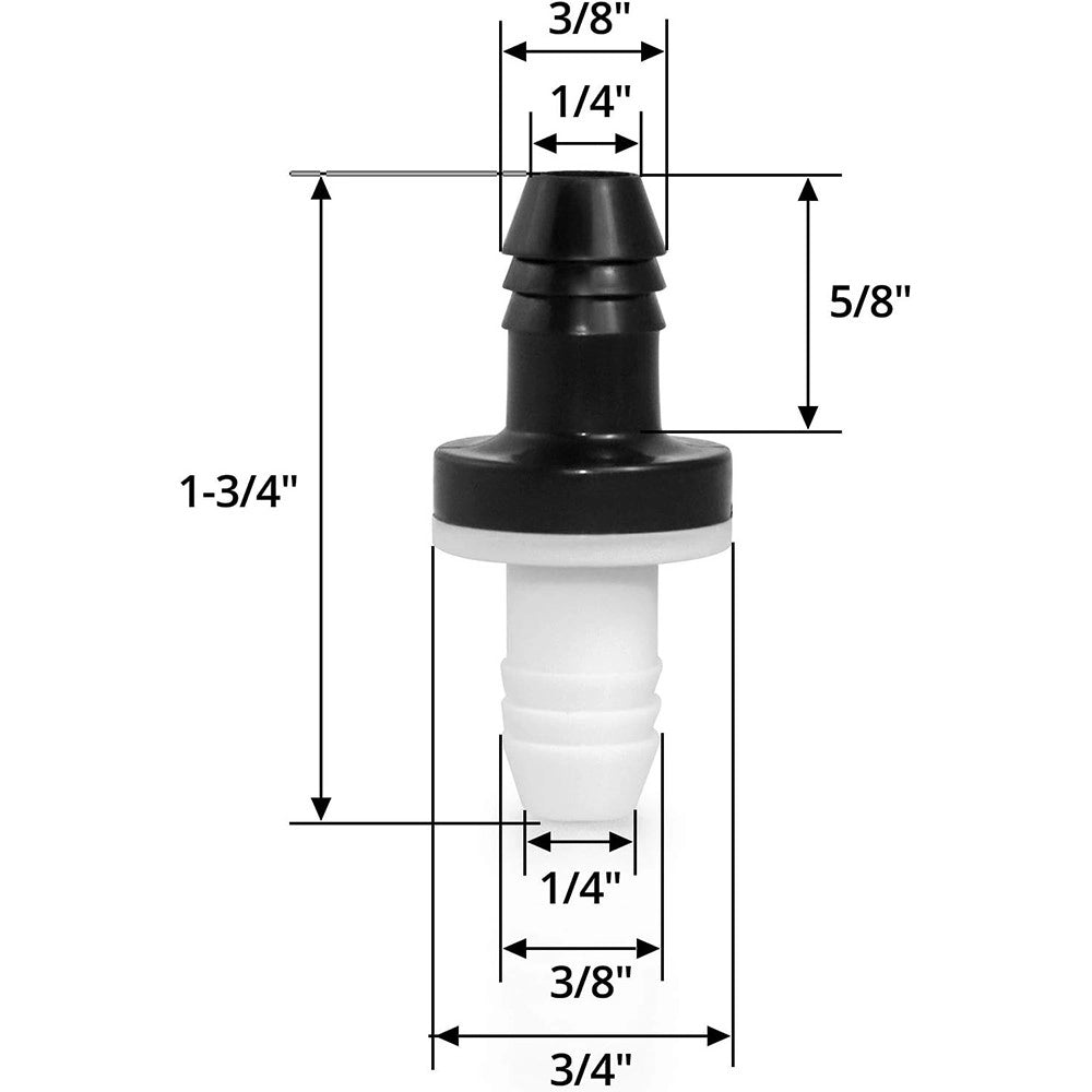 AQL Valvola di non ritorno per tubi da 3/8" 10mm