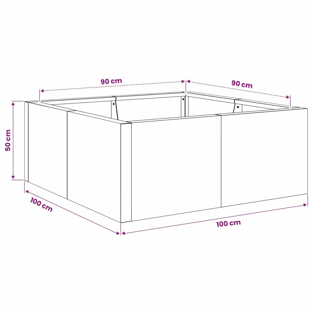 Muro di contenimento 4 pz 100 x 100 x 50 cm Acciaio Antracite 3449214