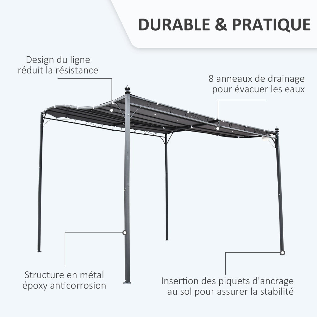 Pergola da giardino 3x3m ¨C Zephmum ¨C Grigio metallo poliestere impermeabile