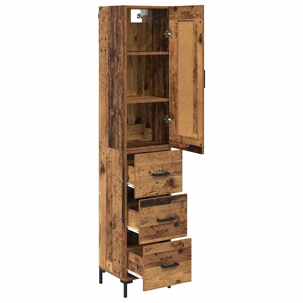 Credenza | Madia | Buffet da pranzo | Armadio da pranzo Legno vecchio 34,5 x 34 x 180 cm Legno multistrato