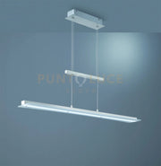 SMASH SOSPENSIONE LED 18W 1980lm, 3000+4000+5000+6500K ACCIAIO SATINATO E VETRO BIANCO REGOLABILE IN ALTEZZA CON TOUCH DIMMER L. 100CM