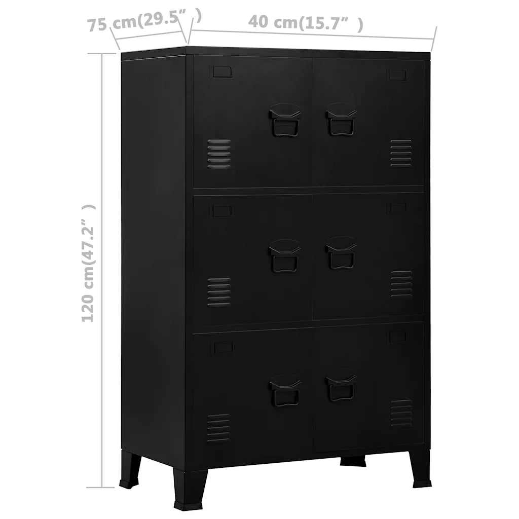 Armadio Classificatore Industriale Nero 75x40x120 cm in Acciaio  cod mxl 67498