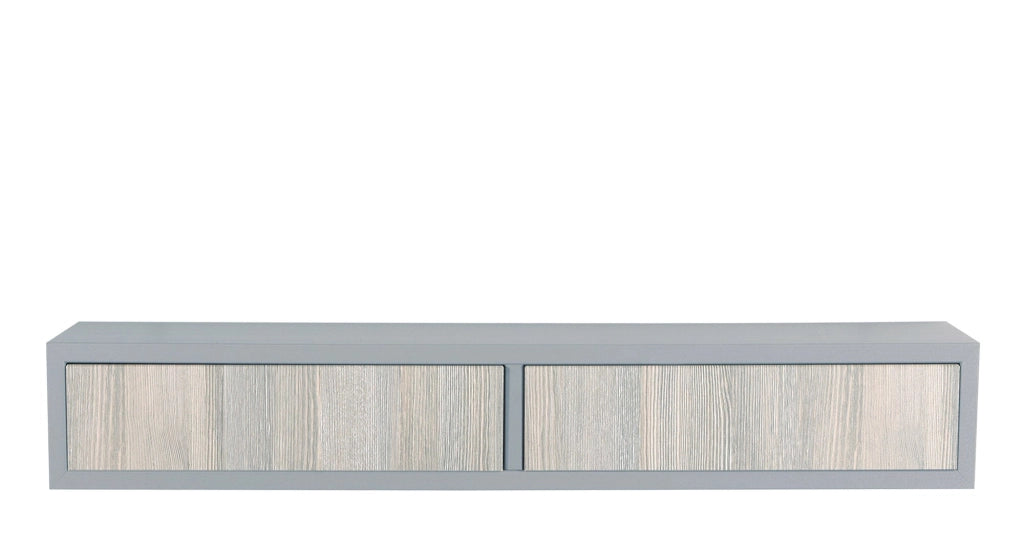 Mensola da Parete con 2 Cassetti 88,2x13,4x20 cm in Fibra di Legno Domino Sasso e Rovere Grigio