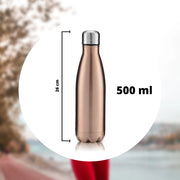 Trade Shop - Borraccia Sportiva 500 Ml Acciaio Inox Doppia Parete Per Sport Scuola Ufficio -