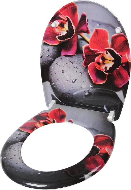 Copertura WC - Chiusura Soft - O Forma - Disegno Fiori