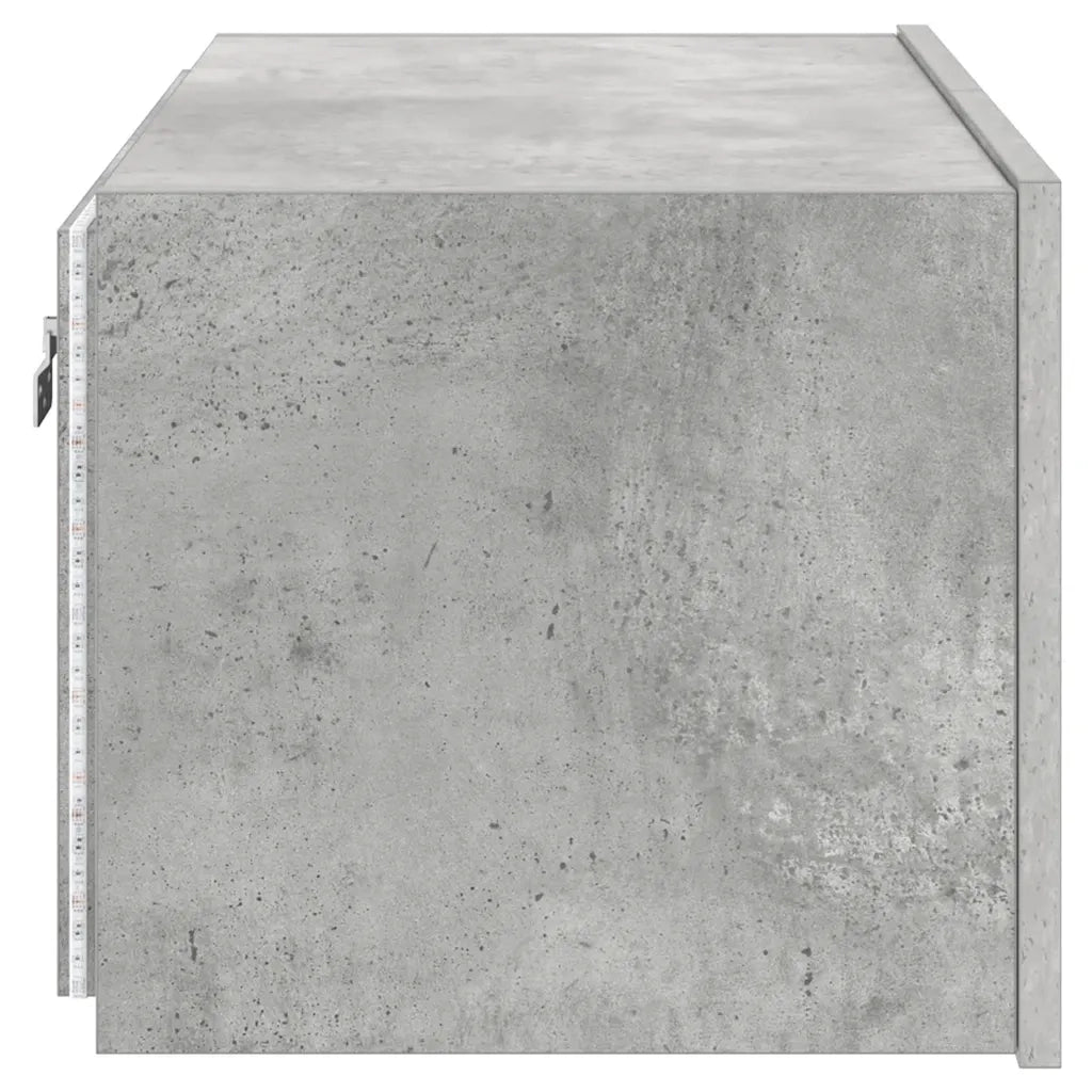 Mobile TV a Parete con Luci LED Grigio Cemento 60x35x31 cm 837273
