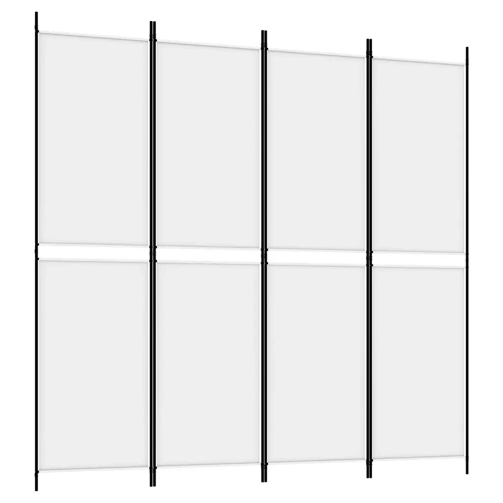 Divisorio Ambienti | Divider per stanze | Paravento a 4 Pannelli Bianco 200x200 cm Tessuto