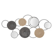 Decorazione in Metallo 3D Cerchi 21, Marrone, Metallo, 106,5x4,5x52 cm