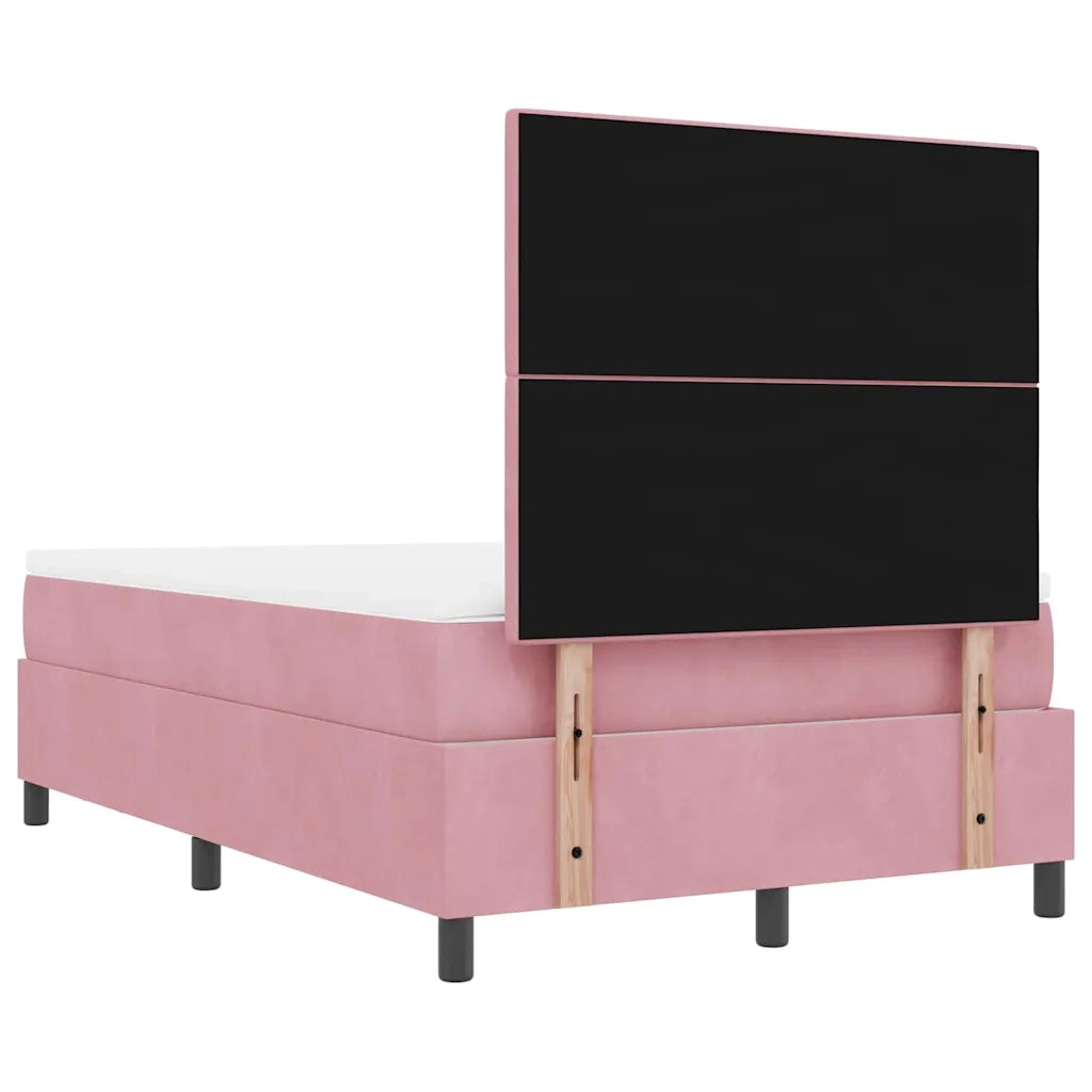 Letto a molle con testiera Rosa 200 x 120 cm Velluto 3344509