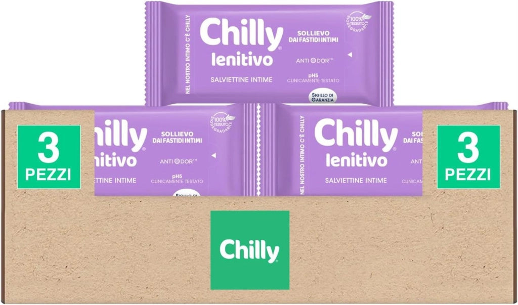 CHILLY SET 3 PACCHI SALVIETTE INTIME DETERGENTI DA 12 PZ LENITIVO