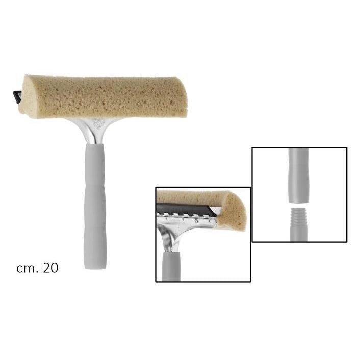 Apex 20632 Lavavetri Squizzo Mini con Spugna e Gomma Struttura in Acciaio Attacco Universale 20 cm
