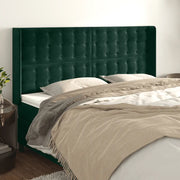 Testiera ad Orecchio Verde Scuro 183x16x118/128 cm in Velluto 3120077