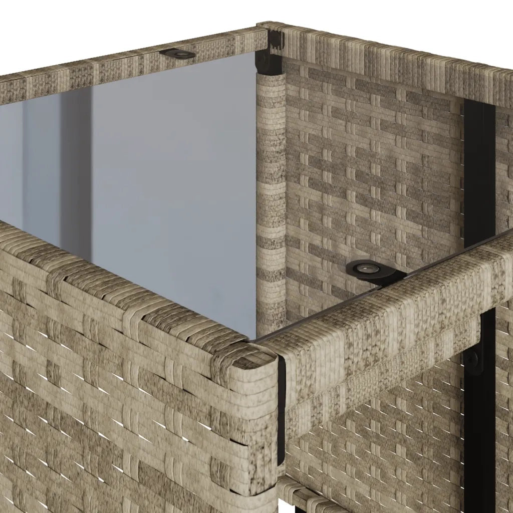 Set Divano da Giardino 4pz con Cuscini Grigio Chiaro Polyrattan 4003883