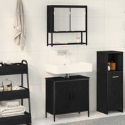 Set di mobili per il bagno 2 pcs Nero Legno multistrato 3334324