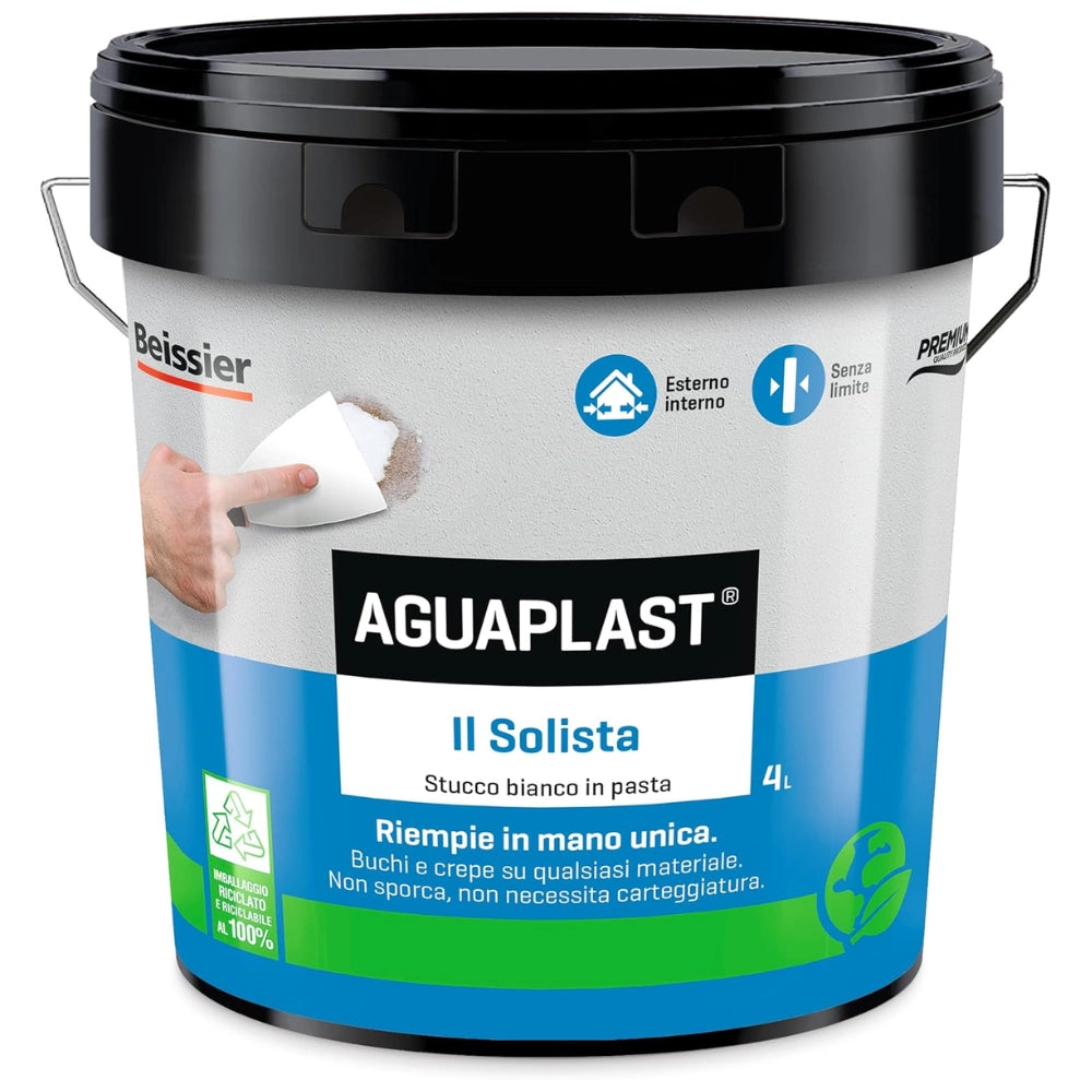 Aguaplast il solista stucco leggero in pasta per riempire buchi e crepe *** formato 4 lt, confezione 1