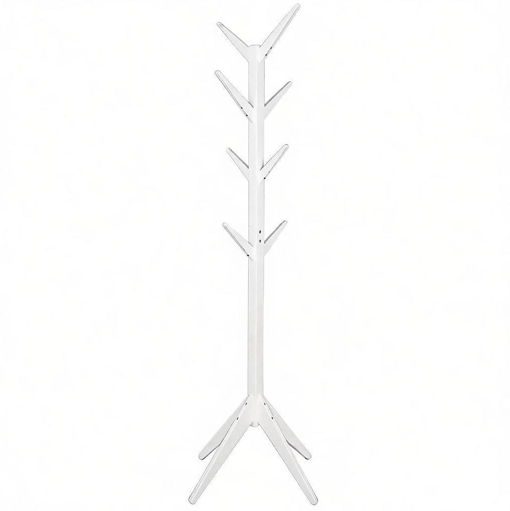 Appendiabiti 43x43x180 cm con 8 ganci in legno bianco