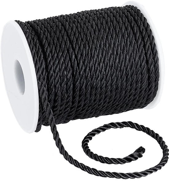 Tessuto a tre fili in seta decorativa 3 mm - 30 metri - Corda a tre strati - Ideale per progetti di decorazione e DIY - Corda decorativa