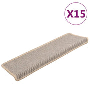Tappetini per scale 15 pz | Gradini per Scale 65x21x4 cm argento bordo rettangolare