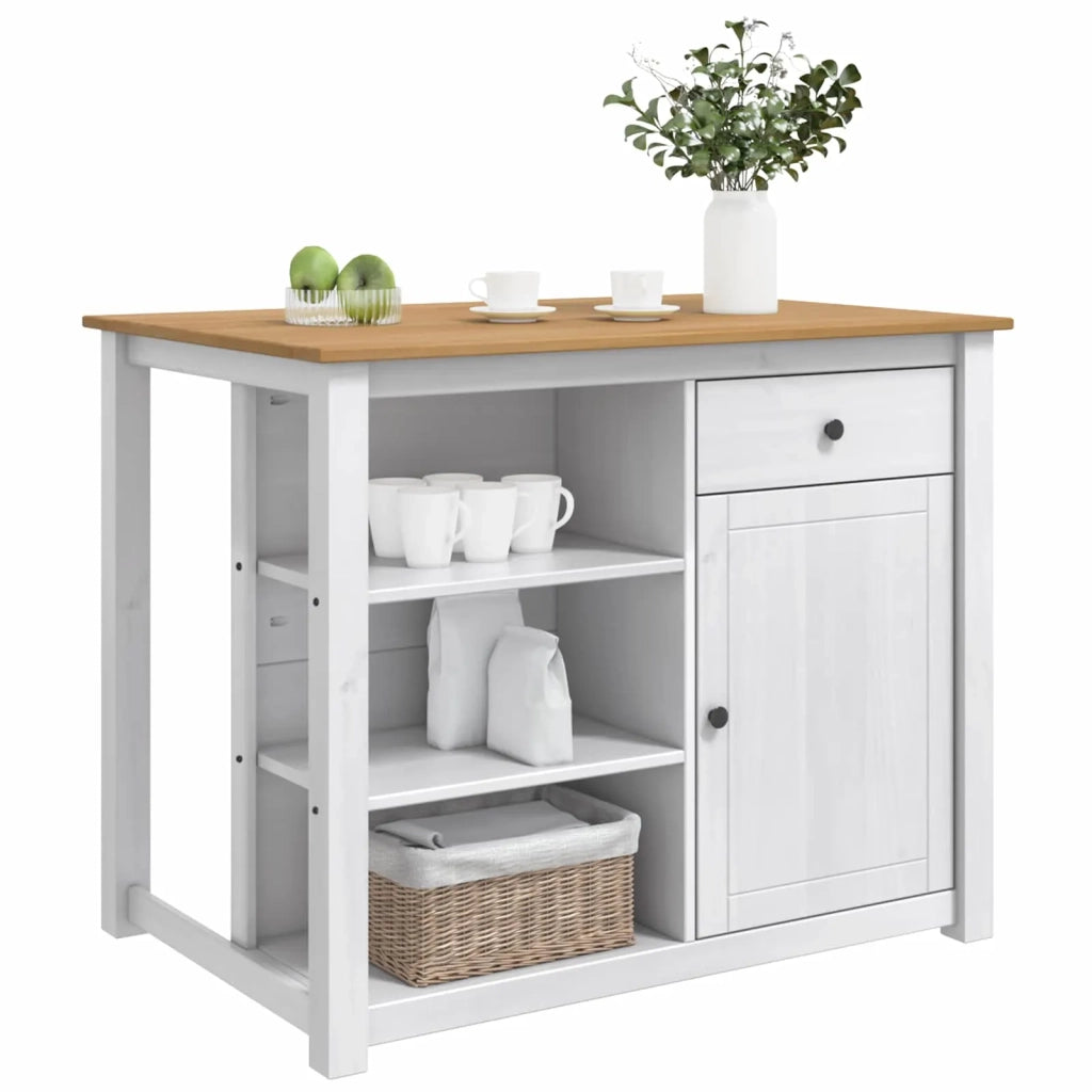 Carrello da Cucina PANAMA 2 pcs Bianco e Cera di Miele 3425391