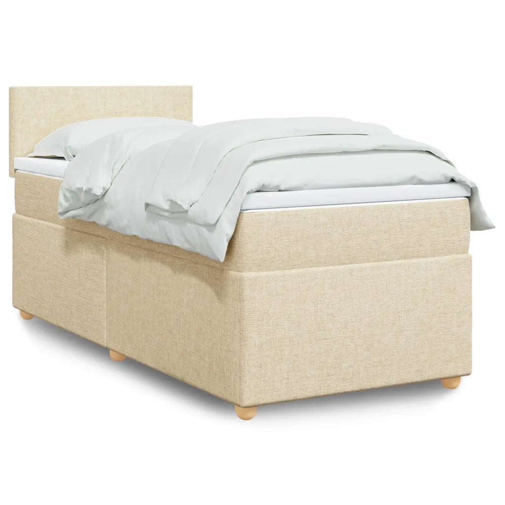 Giroletto a Molle con Materasso Crema 90x200 cm inTessuto 3286561